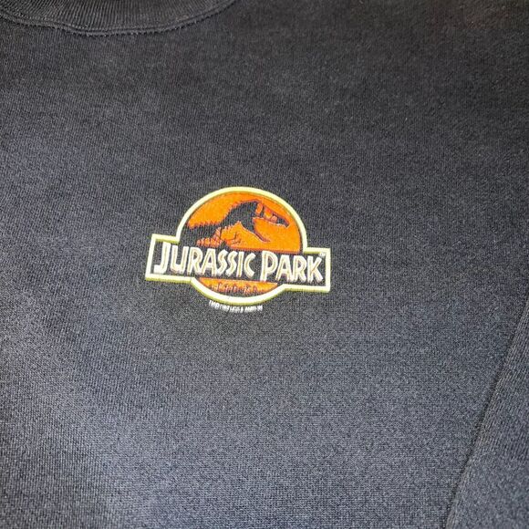 Vintage 1992 Jurassic Park Promo Sweatshirt Men's Size XL Black Chest Logo - Picture 6 of 9